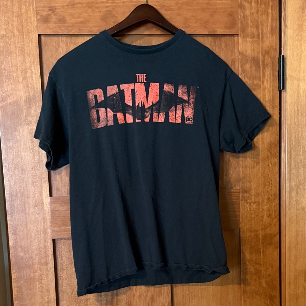 DC Black Tee with Red Batman Logo